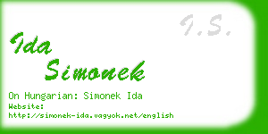 ida simonek business card